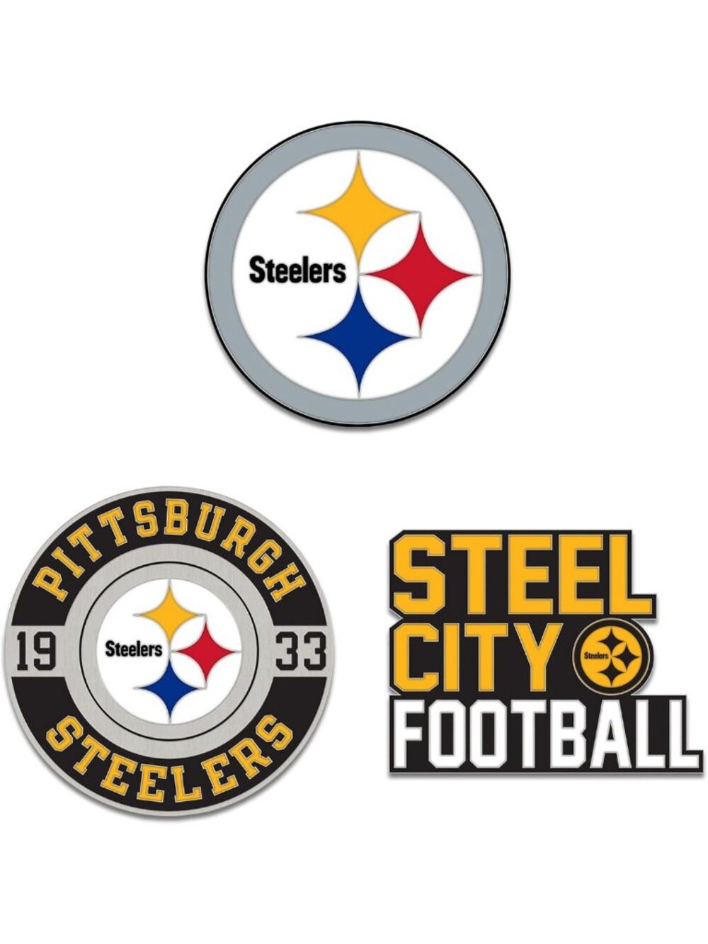 NFL Collector Pin Set - Three-Piece Sports Memorabilia, Perfect Gift for Fans